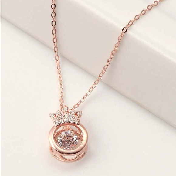 NWT•ROSE GOLD CROWN WATCH ME SHINE NECKLACE•NEW• - Picture 6 of 12